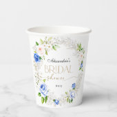 Romantisches Pastell Blue Rose Brautparty Pappbecher (Rückseite)