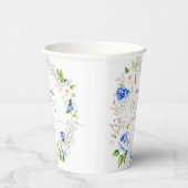 Romantisches Pastell Blue Rose Brautparty Pappbecher (Rechts)