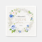 Romantisches Pastell Blue Rose Brautparty Serviette (Vorderseite)