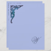 Romantisches Pastell-Monogramm-Papier (Vorne/Hinten)