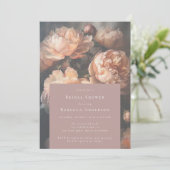 Romantisches Pastell Peony Florals Brautparty Einladung (Stehend Vorderseite)