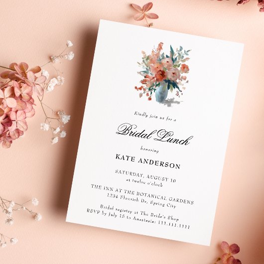 Romantisches Pastell Spring Blume Brautparty Einladung