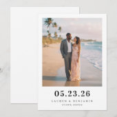 Romantisches Pastell-Strandfoto Save The Date (Vorne/Hinten)