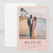 Romantisches Pastell-Strandfoto Save The Date (Vorne/Hinten)