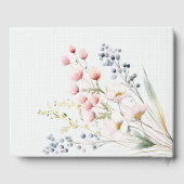 Romantisches pastellfarbenes Hochzeitshaus Gästebuch (Rückseite)