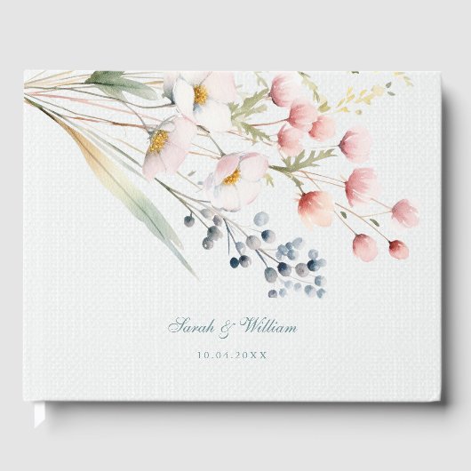 Romantisches pastellfarbenes Hochzeitshaus Gästebuch (Vorderseite)