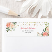 Romantisches Peach Floral Return Address Label (Insitu)