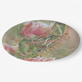 ROMANTISCHES PEAR CACTUS BLUME MONOGRAMM PARTY PAPPTELLER (Schrägansicht)