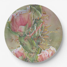 ROMANTISCHES PEAR CACTUS BLUME MONOGRAMM PARTY