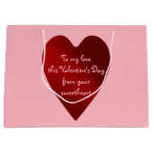 Romantisches personalisiertes Herz Große Geschenktüte (Vorderseite)