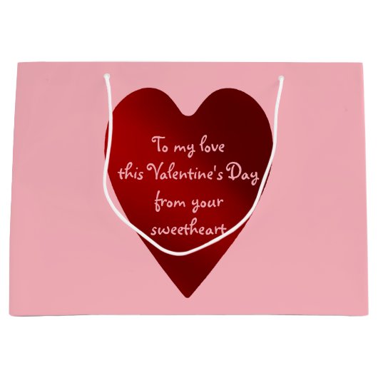 Romantisches personalisiertes Herz Große Geschenktüte (Vorderseite)