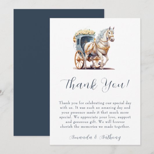 Romantisches Pferd Gezeichnet Beförderung Dankesch Dankeskarte (Vorne/Hinten)