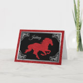 Romantisches Pferd & Herz Feiertagskarte (Vorderseite)