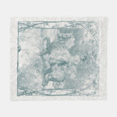 Romantisches Pferdereiten Mädchen Grandmillennial Fleecedecke (Vorderseite (Horizontal))