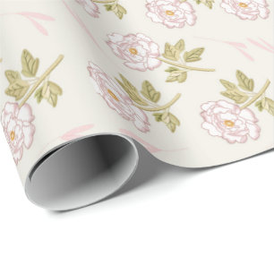 Romantisches Pfingstrosen-Blumenverpackungspapier Geschenkpapier
