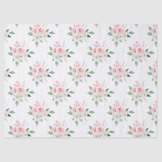 Romantisches Pfirsichweißblatt Seidenpapier (Vorderseite)