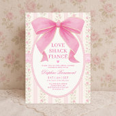 Romantisches Pink Bow Liebe Shack Fiancer Brautpar Einladung