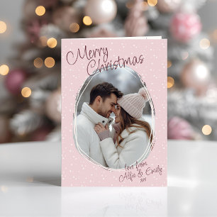 Romantisches Pink Doodle Foto Frohe Weihnachten ge