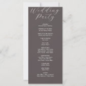 Romantisches Pink Floral Ash Gray Wedding Program (Rückseite)