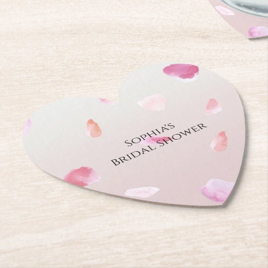 Romantisches Pink Peach Rose Petals Brautparty Untersetzer (angewinkelt)