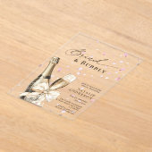 Romantisches Pink Petals Bubbly Bruch Brautparty Acryleinladungen (Ablage )