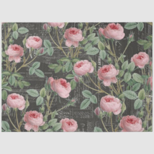 Romantisches Pink Rose Ephemere Collage Tissue Pap Seidenpapier