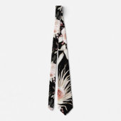 ROMANTISCHES PINK ROSE PATTERN AUF SCHWARZEN GRUPP KRAWATTE (Rückseite)