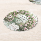 Romantisches Pink Roses Swan Brautparty Untersetzer (angewinkelt)