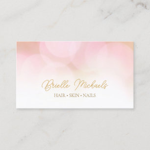 Romantisches Pinkes Bokeh Gold Schrift Schönheitss Visitenkarte