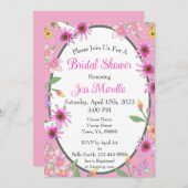 Romantisches pinkfarbenes Brautparty Einladung (Vorne/Hinten)