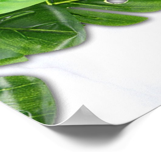 Romantisches Poster mit tropischen Speisen (Ecke)