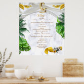 Romantisches Poster mit tropischen Speisen (Küche)