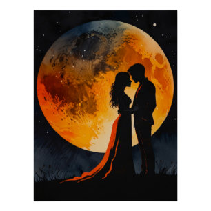 Romantisches Poster. Wandkunst . Wanddekoration Poster