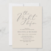 Romantisches Probedinner am Abend vor der Hochzeit Einladung (Vorderseite)