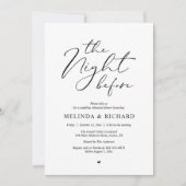 Romantisches Probedinner am Abend vor der Hochzeit Einladung (Vorderseite)