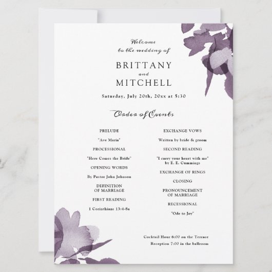 Romantisches Programm für Aquarellblumen (Vorderseite)