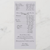 Romantisches Programm für graue Hochzeiten (Rückseite)