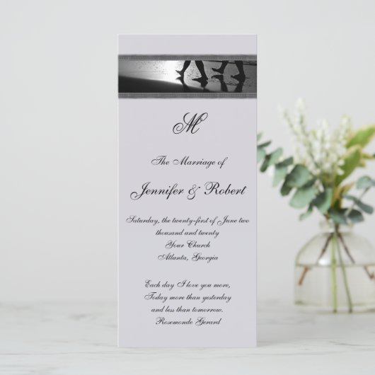 Romantisches Programm für graue Hochzeiten (Stehend Vorderseite)