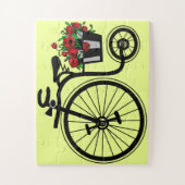Romantisches Puzzle mit Blumen Fahrrad (Vertikal)