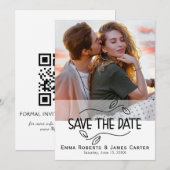 Romantisches QR-Foto Save the Date (Vorne/Hinten)
