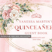 Romantisches Quince-Gästebuch mit rosafarbenen Blu Gästebuch
