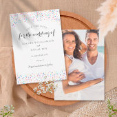 Romantisches Rainbow Confetti-Foto Save The Date