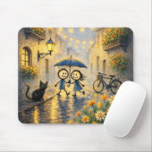 Romantisches Regengassen-Pärchen-Regenschirm-Mausp Mousepad (Mit Mouse)