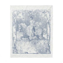 Romantisches Reits Mädchen Cottagecore Delft Blau