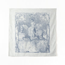 Romantisches Reits Mädchen Cottagecore Delft Blau 