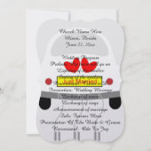 Romantisches Retro Auto-Wedding Brautparty Einladung (Rückseite)