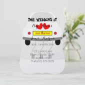 Romantisches Retro Auto-Wedding Brautparty Einladung (Stehend Vorderseite)