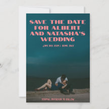 Romantisches Retro-Filmplakat Save-the-Date