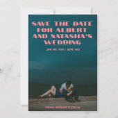 Romantisches Retro-Filmposter Save the Date Einladung (Vorderseite)