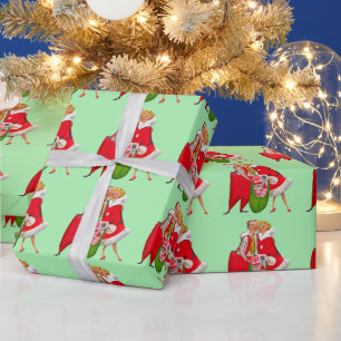 ROMANTISCHES RETRO-WEIHNACHTSPAAR GESCHENKPAPIER